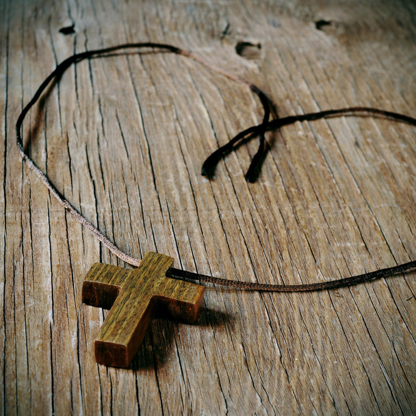 wooden Christian cross - Φωτογραφία, εικόνα