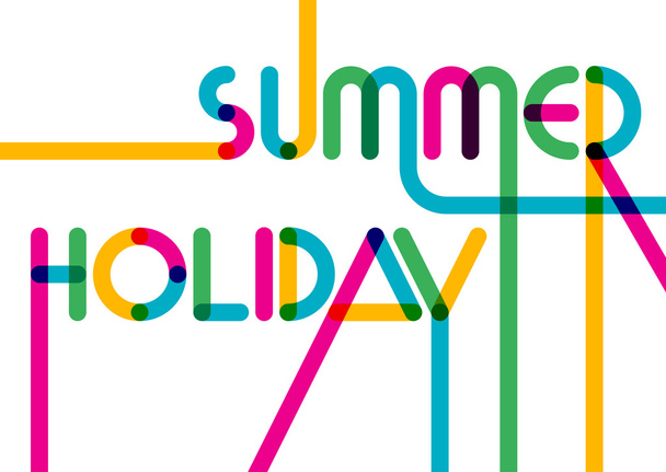 Abstract summer typographic background. Colorful greeting card.  - Vector, Image