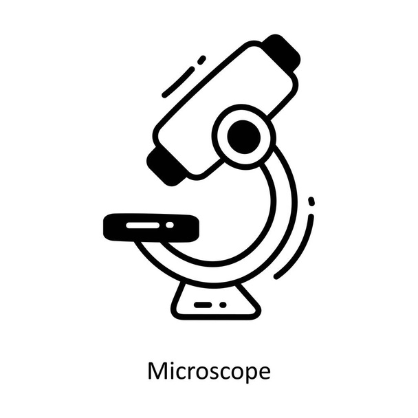Microscoop doodle semi solid icon Pictogram Ontwerp illustratie. Opstartsymbool op witte achtergrond EPS 10 Bestand - Vector, afbeelding