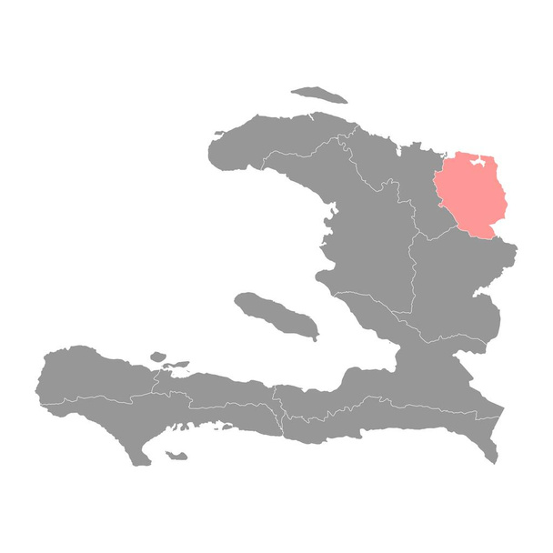 Χάρτης διαμερίσματος Nord Est, διοικητική διαίρεση της Αϊτής. Εικονογράφηση διανύσματος. - Διάνυσμα, εικόνα