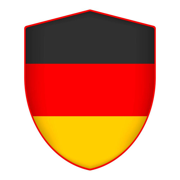 Bandera de Alemania en forma de escudo. Ilustración vectorial. - Vector, Imagen