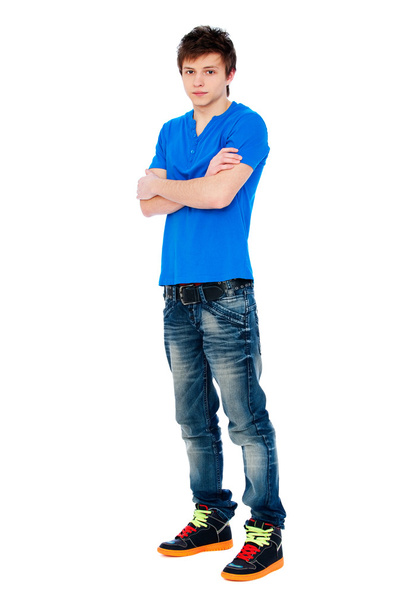 Красивый молодой человек в голубой футболке
 - Фото, изображение