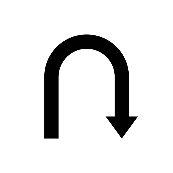 U-turn nyíl ikon design lapos stílusban. Vektor. - Vektor, kép