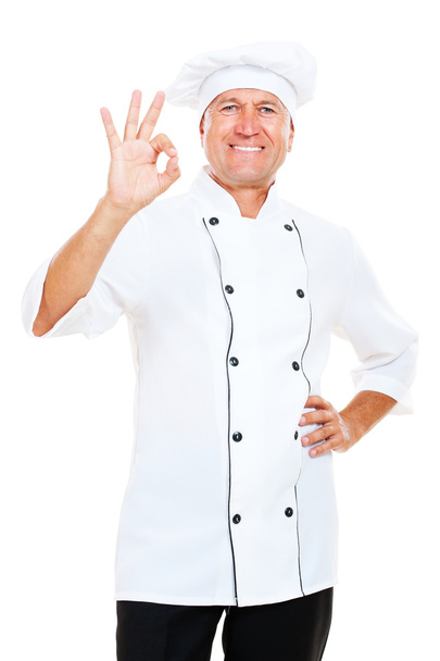 Smiley cuisinier montrant ok signe
 - Photo, image
