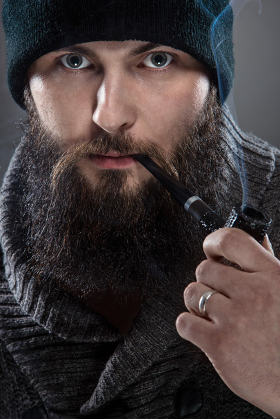 Bearded mezczyna dressed like a sailor. - Photo, Image
