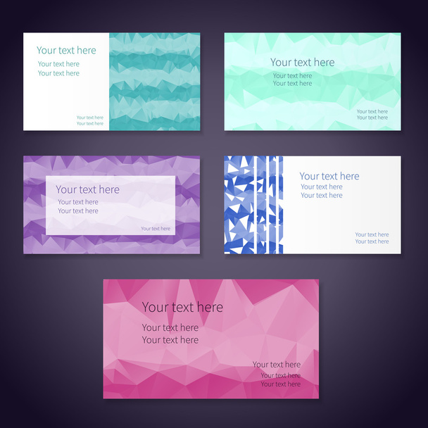 Set of bright business cards - Vector, Image