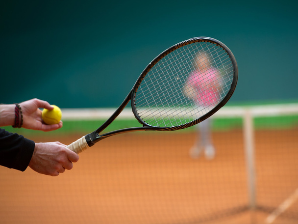 escola de tênis ao ar livre
 - Foto, Imagem