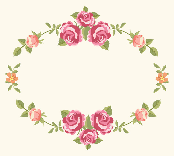 Floral frame with roses - Vector, Image