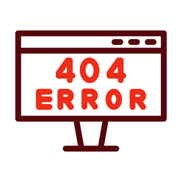 404 Error Vector Thick Line Two Color Icons For Personal And Commercial Use - Vector, Image