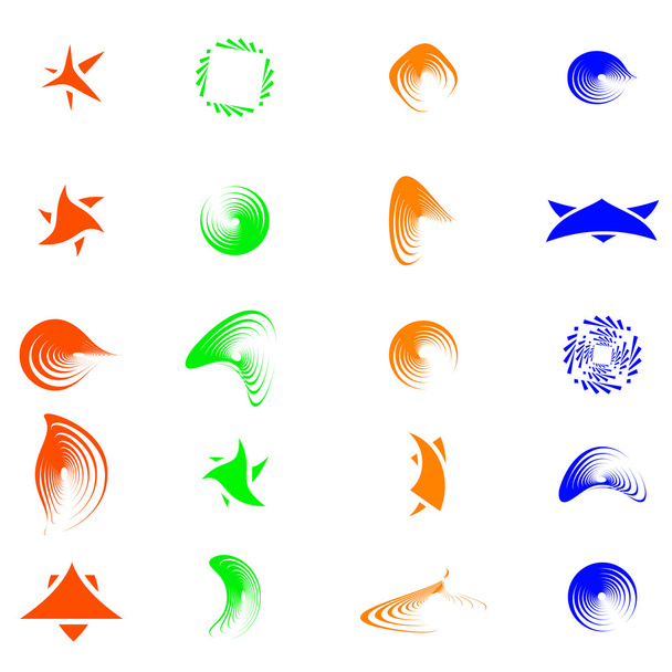 Set of color abstract symbols for design - also as emblem or log - Photo, Image