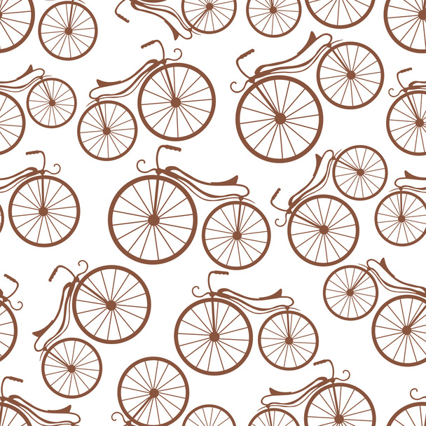 レトロな自転車パターン - ベクター画像