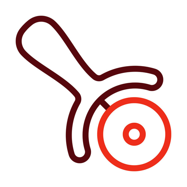 Vector de cuchillo de rueda línea gruesa dos iconos de color para uso personal y comercial - Vector, Imagen