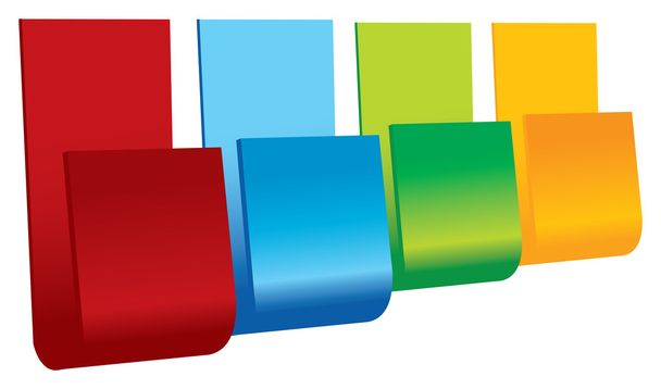 Set of 4 Colored Blank Standee Vector Illustration - Vettoriali, immagini