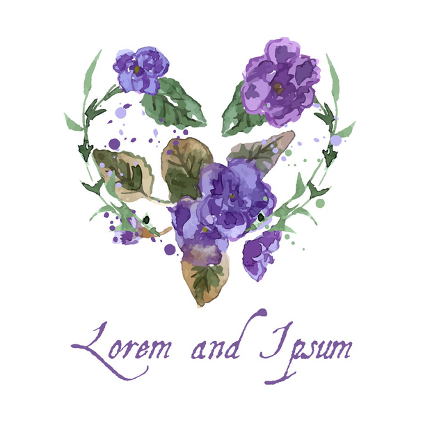 Aquarell violette Blumen - Vektor, Bild