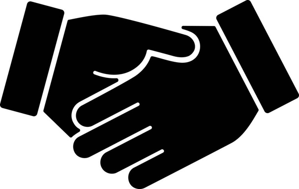 Vlakke icoon van handdruk als concept van vertrouwen of ondersteuning van het bedrijfsleven - Vector, afbeelding