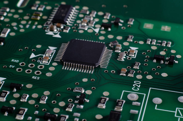 Electronic components on a board close-up - Photo, Image