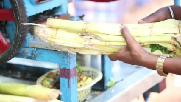 Hombre indio haciendo jugo de caña
 - Imágenes, Vídeo