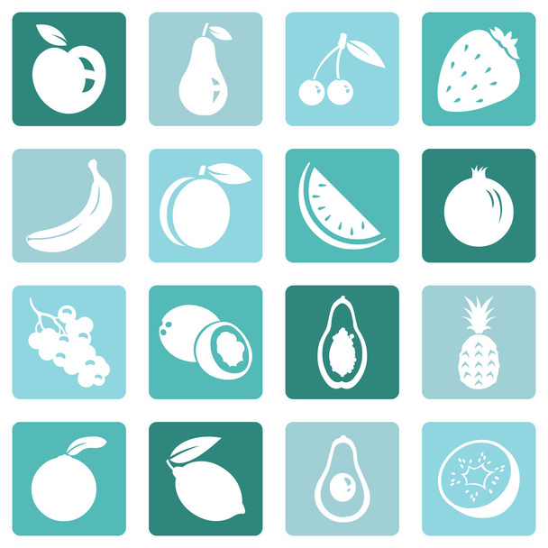 Set of Fruit Icons - Vector, Image