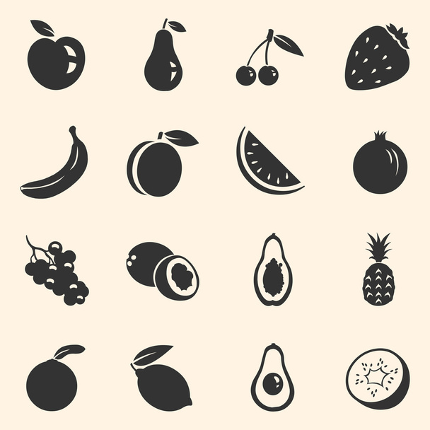 Σύνολο εικονιδίων φρούτων - Διάνυσμα, εικόνα