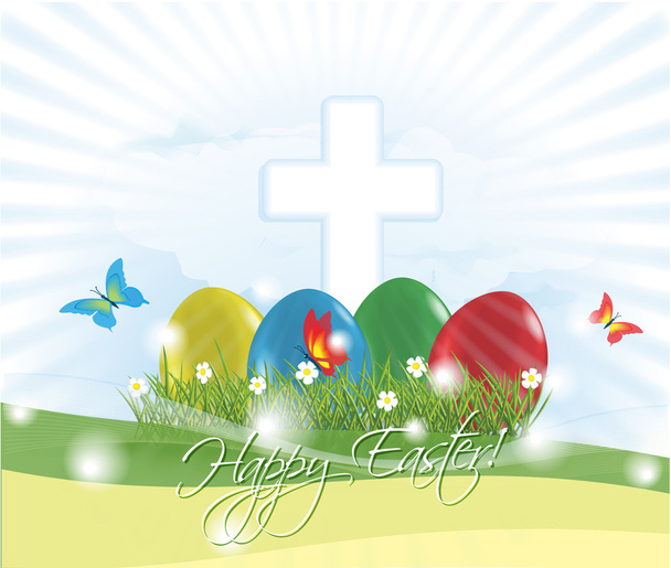 Easter greeting card. Vector illustration - Vector, Image