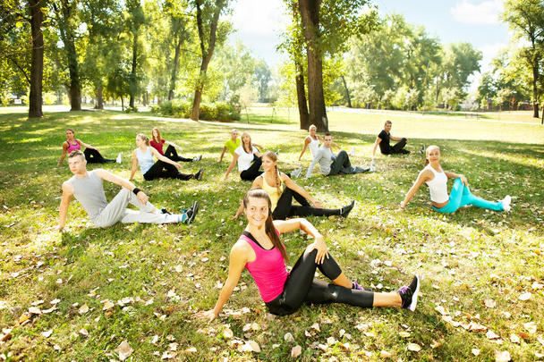 Fitness class, outdoor - Photo, Image