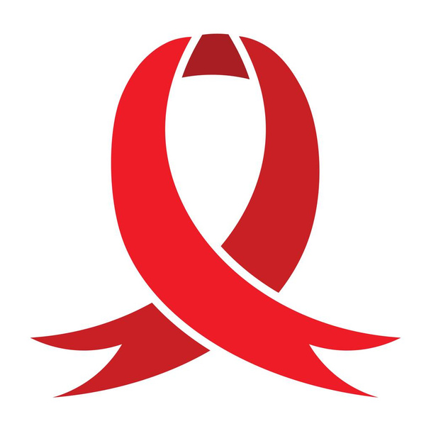 Czerwona wstążka na białym tle. Dzień Wiedzy o AIDS - Wektor, obraz