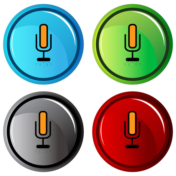Microphone icon Button - Wektor, obraz