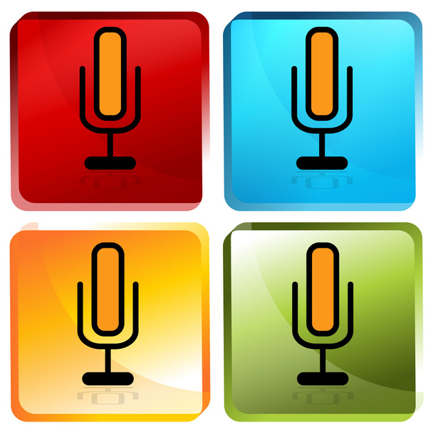 Microphone icon Button - Vector, Imagen