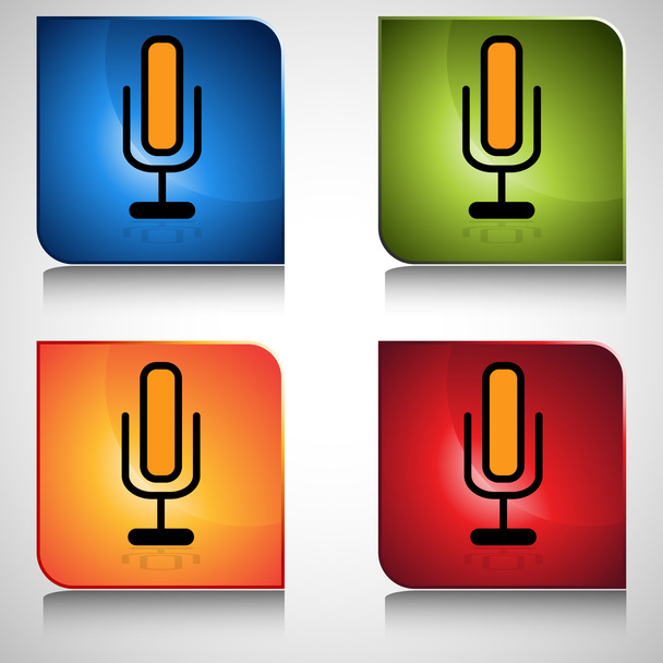 Microphone icon Button - Vektor, obrázek