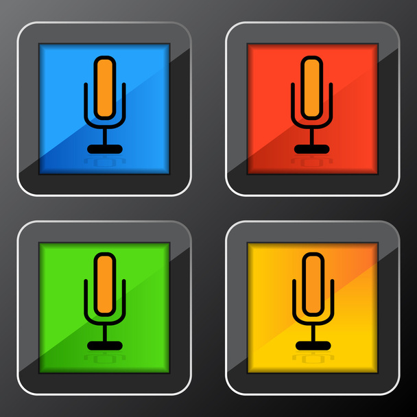 Microphone icon Button - Vektor, Bild