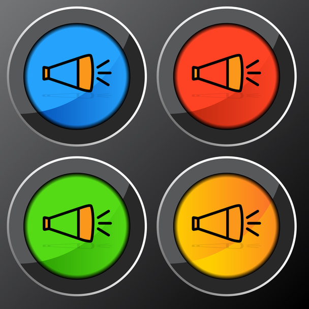 Megaphone icon Button - Vektor, obrázek