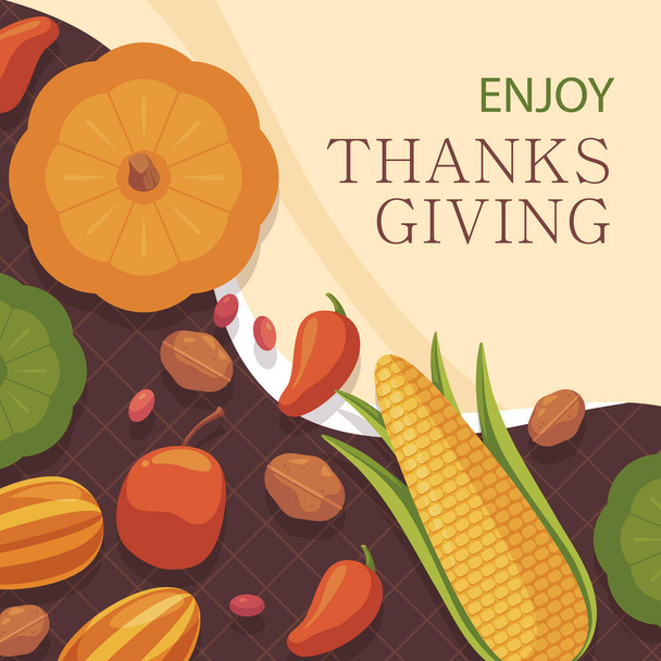 Célébration de Thanksgiving isolé sur fond blanc. Illustration vectorielle dans un style plat - Vecteur, image