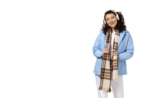 PNG, girl in warm clothes, isolated on white background. - Photo, Image