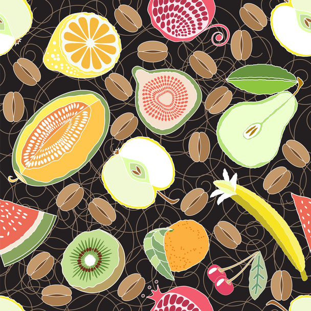 Fruit seamless pattern - Vector, Imagen
