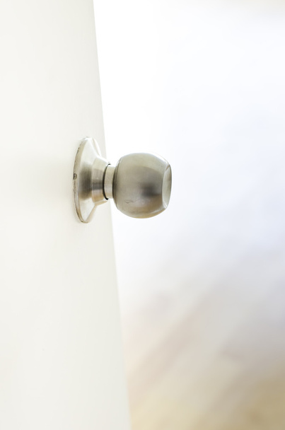 Close up - White Half-open door into room - Fotoğraf, Görsel