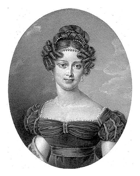 Retrato de Henriette de Nassau-Weilburg, anónimo, 1815 - 1899 Retrato de Henriette en un óvalo. En el margen inferior su nombre y títulos. - Foto, imagen