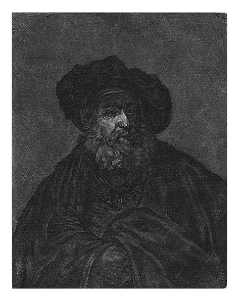 Stary człowiek, prawdopodobnie rabin, monogrammista BVH, po Rembrandt van Rijn, 1785 - Zdjęcie, obraz