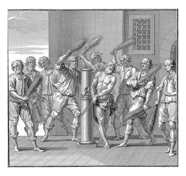 Μαστίγωμα ενός μάρτυρα, Jan Wandelaar, 1702 - 1759 Ένας μάρτυρας (Χριστός;) Είναι δεμένο σε μια κολώνα και μαστιγώνεται από άντρες με αδερφές.. - Φωτογραφία, εικόνα