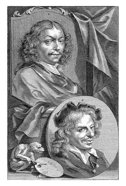 Retratos de Frans van Mieris e Jan Havicksz. Steen, Jacob Houbraken, 1753 - Foto, Imagem