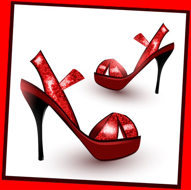 Red fashion heels - Vektor, obrázek