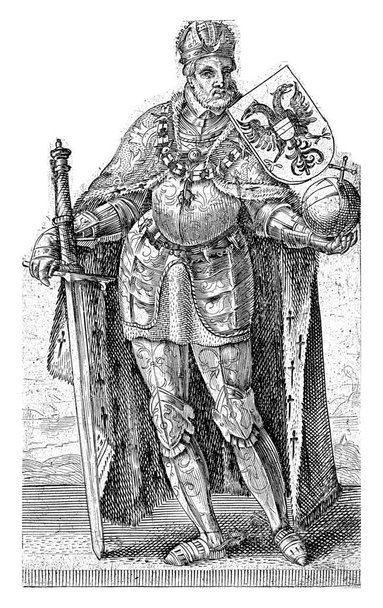 Portret van Karel V van Habsburg, Duitse keizer, koning van Spanje, Adriaen Matham, 1620 Portret van Karel V van Habsburg, Duitse keizer, koning van Spanje. - Foto, afbeelding