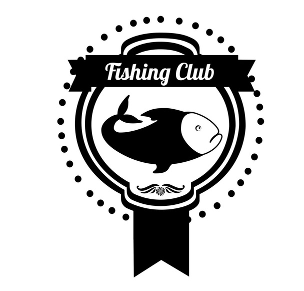 Fishing club design - Διάνυσμα, εικόνα