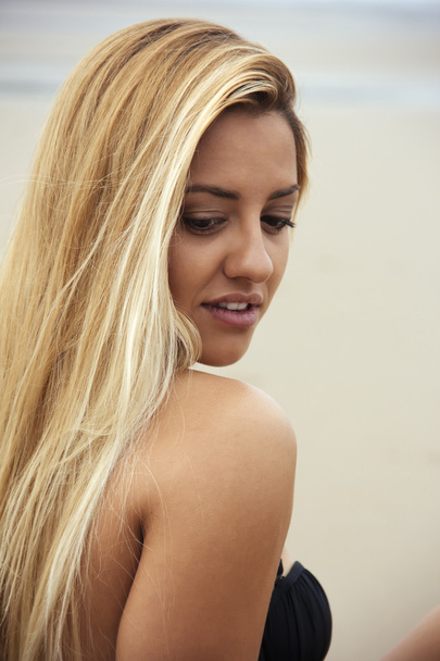 Blonde woman on the beach - Photo, image