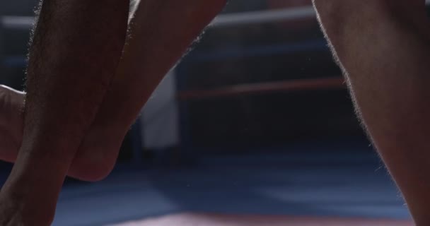 Präzisions-Takedown - Rivale erliegt dem kraftvollen Beinschlag des Kämpfers bei 800 fps Speed-Ramp - Filmmaterial, Video