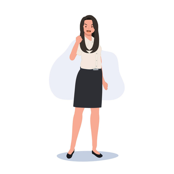 Confident and Empowering Thai University Student in Uniform - Vector, Image