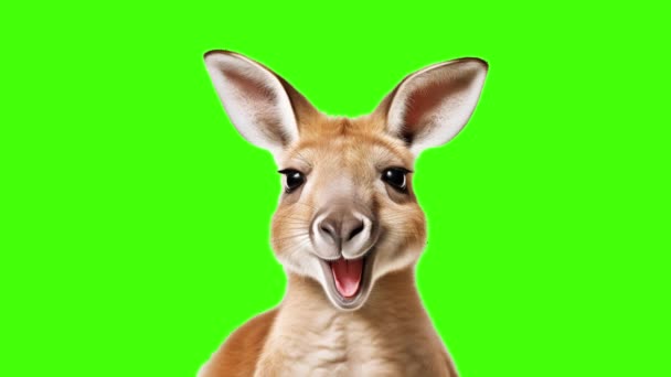 Funny kangaroo on screen background - Footage, Video