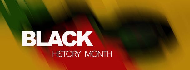 Mese della storia del nero testo sullo striscione nei colori nero, rosso e giallo.  - Foto, immagini