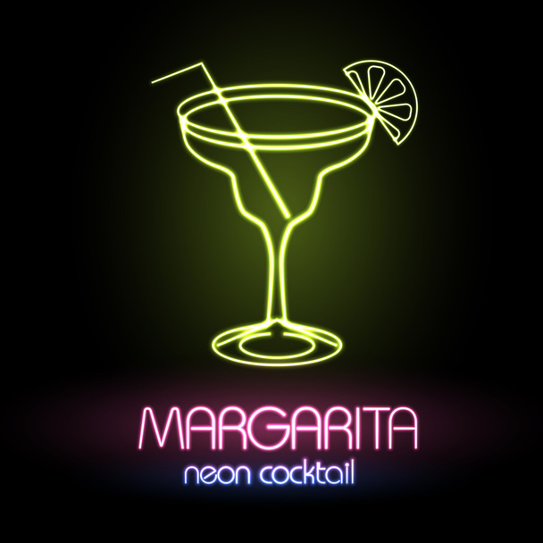 Neon sign. Cocktail - Vector, Image