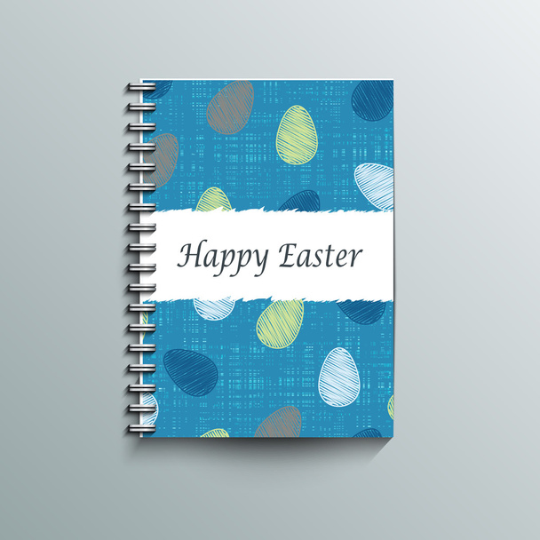 Notepad template with Easter background.  - Vetor, Imagem