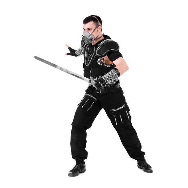 Homem com espada isolada no branco
 - Foto, Imagem